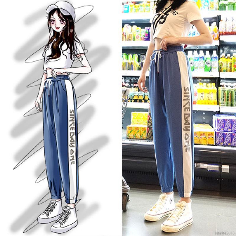 Celana Panjang Casual Wanita Model Stitching dengan Celana Panjang Casual Wanita Model Stitching dengan