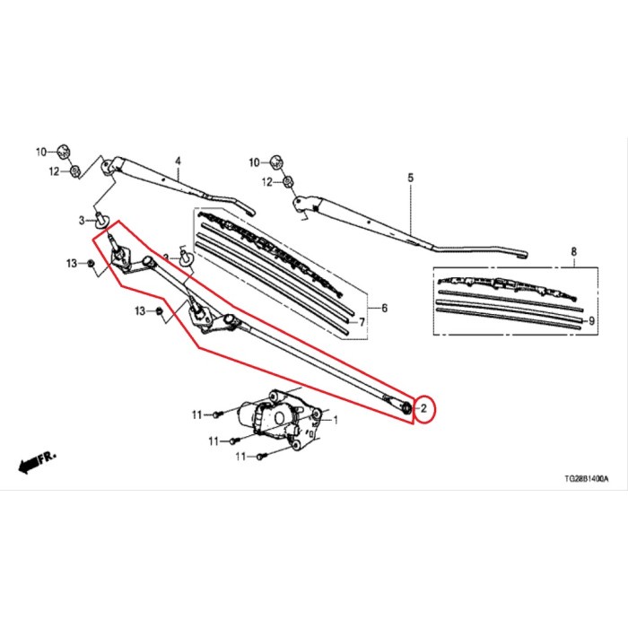 PENGGERAK WIPER Link Wiper Depan BRIO MOBILIO BRV Original