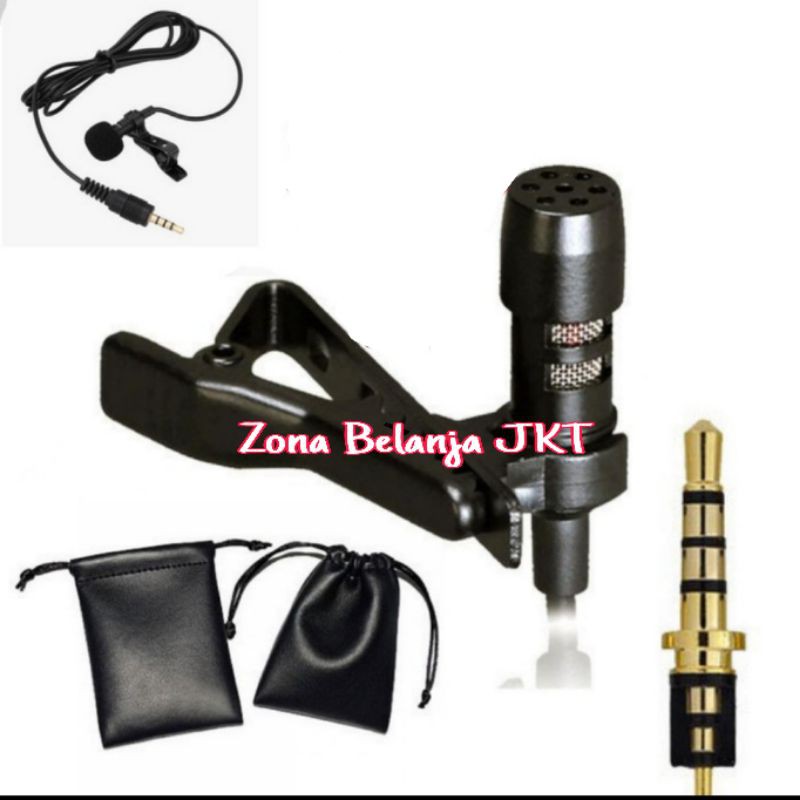 MICROPHONE MIC CLIP ON 3.5MM DELUXE REKAMAN MIKROFON LAVALIER LAPEL RECORDING ASMR PODCAST