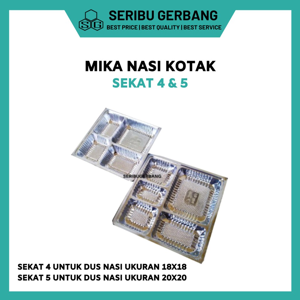 

50PCS MIKA SEKAT DUS NASI KOTAK 18X18 20X20 PLASTIK DALAMAN KARDUS BOX TEMPAT MAKAN HAJATAN