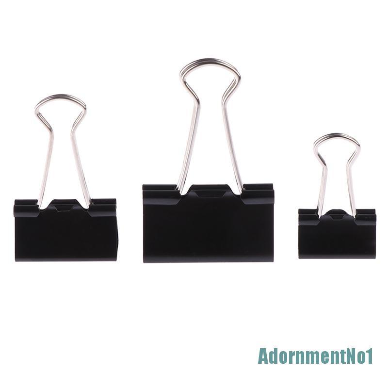 (AdornmentNo1) 10pcs Klip Binder Metal Warna Hitam