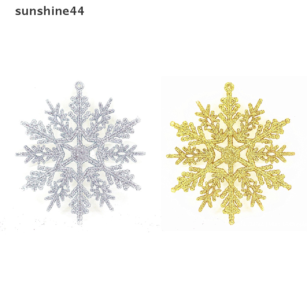 Sunshine 12pcs Hiasan Gantung Snowflake Untuk Dekorasi Pohon Natal
