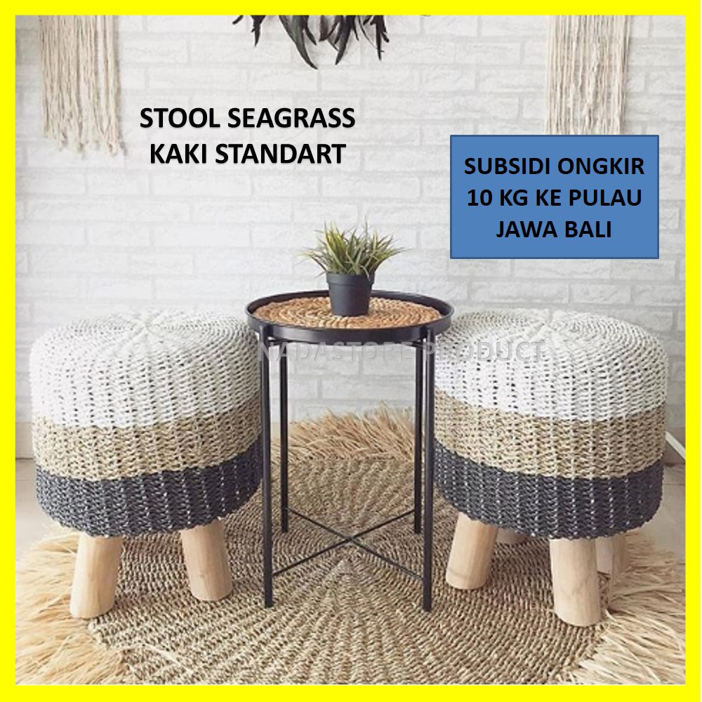 Stool, caffe, resto, teras, kursi jamur , stool anyaman , stool seagrass free ongkir .pulau Jawa