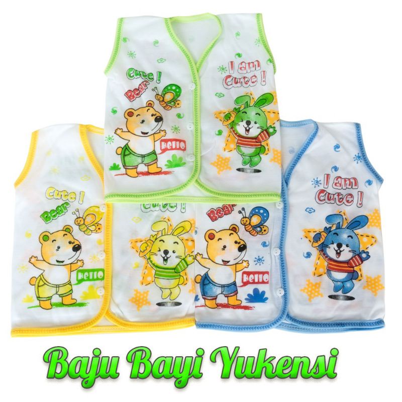 6Pcs Baju Yukensi Bayi KATUN Kancing Depan