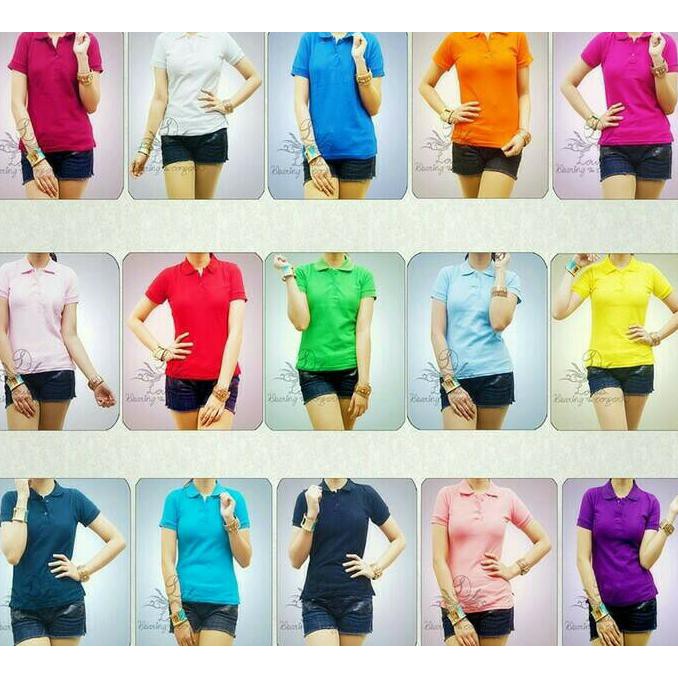 Promo!!! Polo Shirt Pink Fanta Wanita/Kaos Polo Fanta Cewek/Kaos Seragam Polos