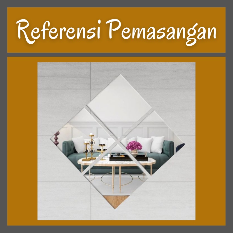 Cermin Aesthetic (CERMIN ASLI UK.15X15) Cermin Full Body Cermin Dinding Tempel Dekorasi Dinding-2