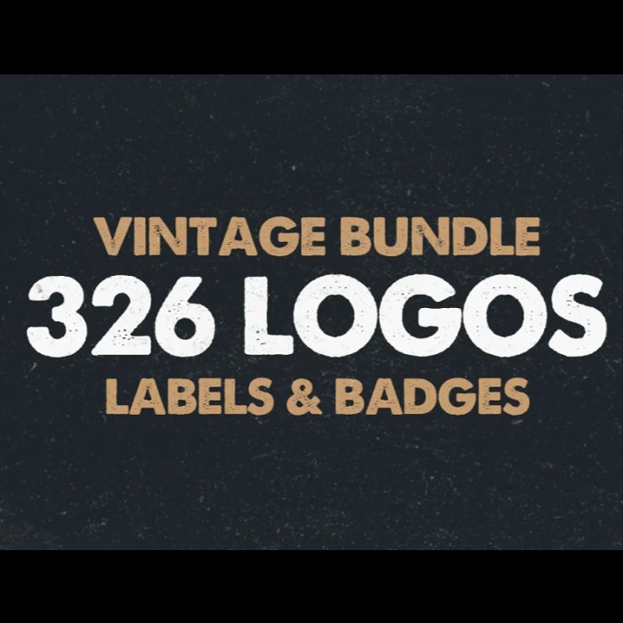 Mega Bundle 326 Vintage Logos Badges - Photoshop &amp; Illustrator