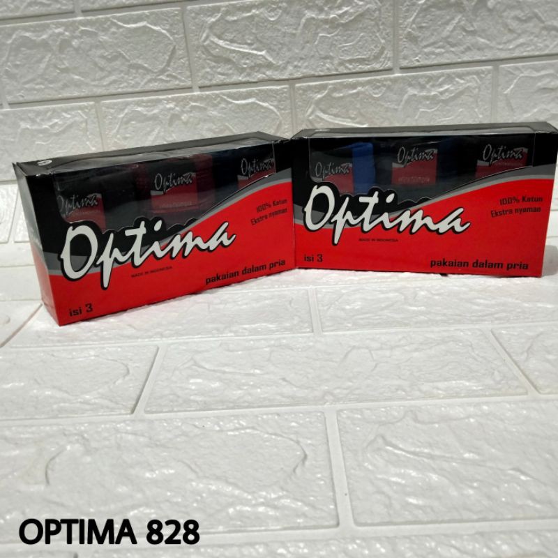 Celana Dalam Pria Dewasa Best Seller Optima 818 Kuning 828 Merah 868 Hijau Ukuran M / L / XL Sempak / CD Cowok Underwear Katun Elastis [Isi 3]