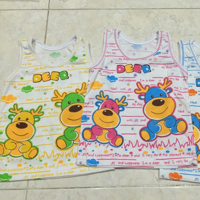 12pcs singlet gambar L