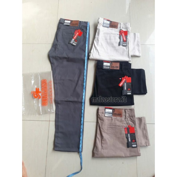 CELANA CINO Panjang Pria SIZE NORMAL Slimfit KERJAHARIAN Santai Casual Formal Hitam Abu Cream Mocca