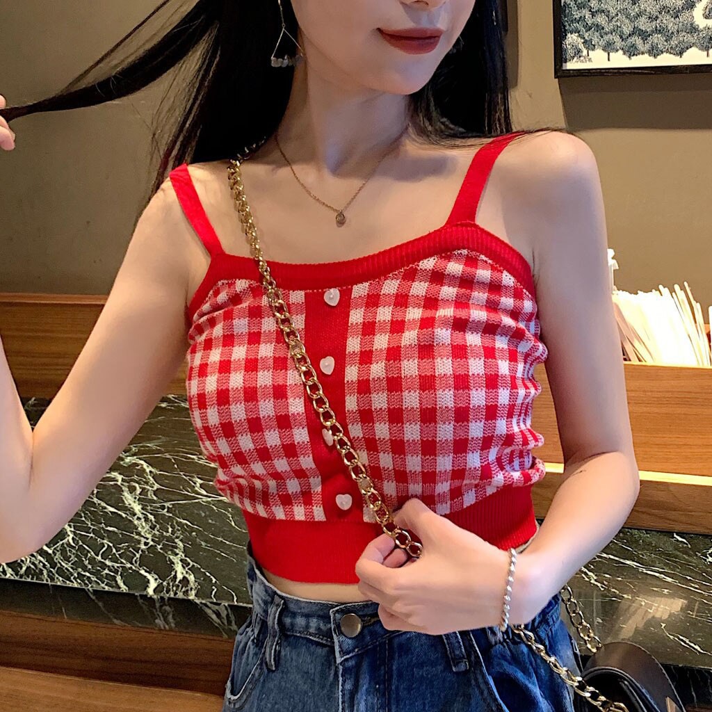 CLT021 – Tanktop Wanita Sexy Pendek Kotak Korea Jepang Lucu