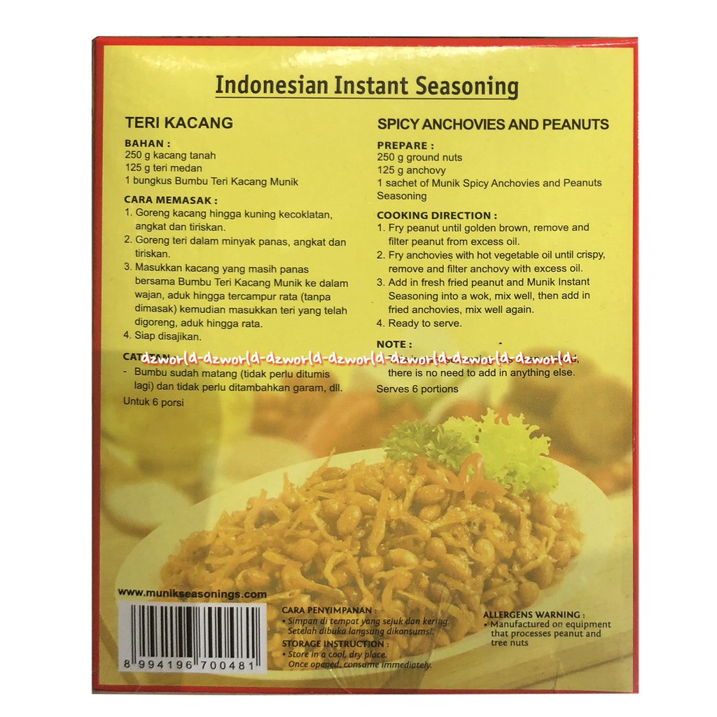 Munik  Bumbu Teri Kacang Spicy Anchovies and Peanuts Bumbu Instan 150gr