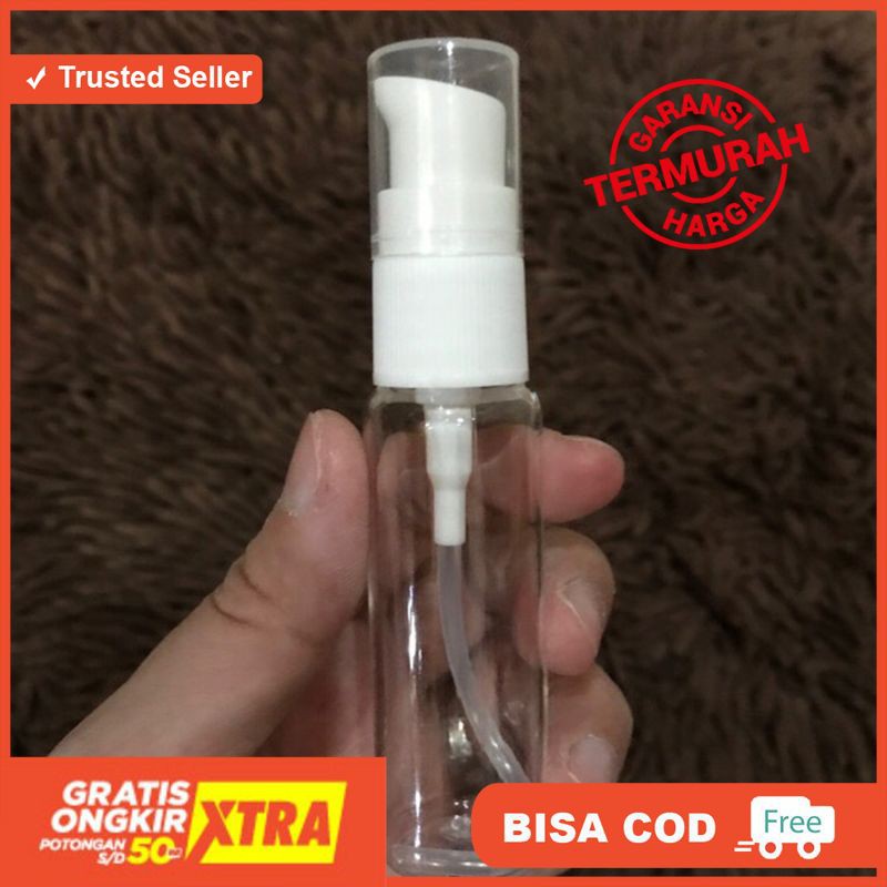 Botol plastik kosong tutup pump bening 30 ml dan 60 ml NEW