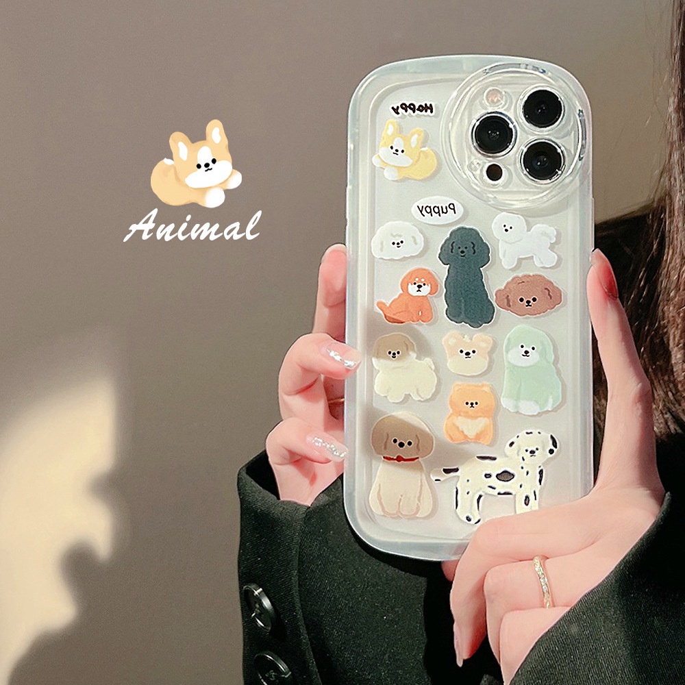 Soft Case Pelindung Transparan Motif Anjing Untuk Iphone 7 8 PLUS X XR XS 11 12 13 14 PRO MAX SE 2020