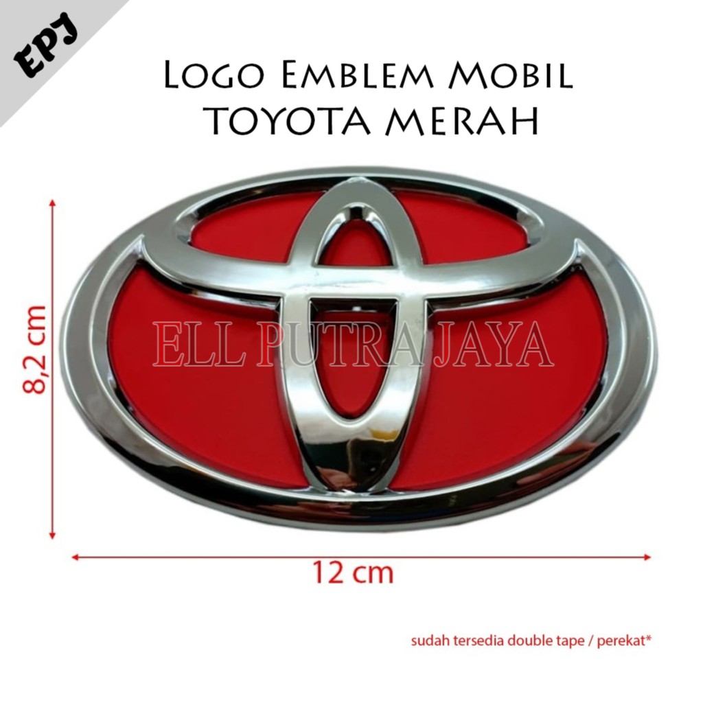 Emblem Mobil Toyota Merah 12cm x 8.2cm
