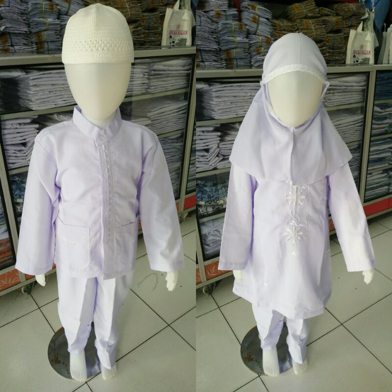 baju muslim putih tk