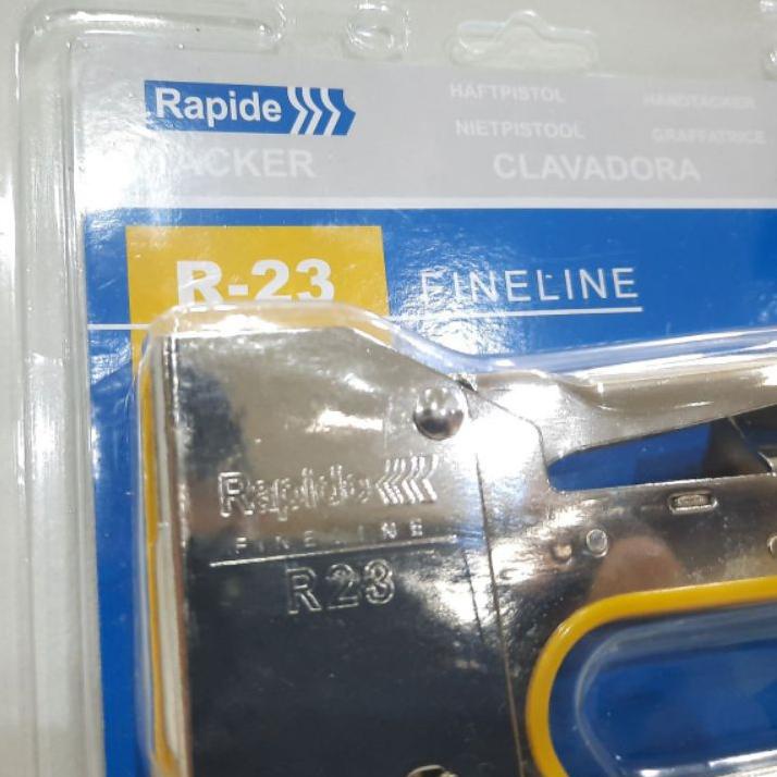 

Limited - RAPIDE Staple Stapler Gun Tacker R23 - Staples Hekter Gun Tembak Manual untuk Pengerjaan Sofa, Jok Motor, Kursi, Laminating, Dekorasi