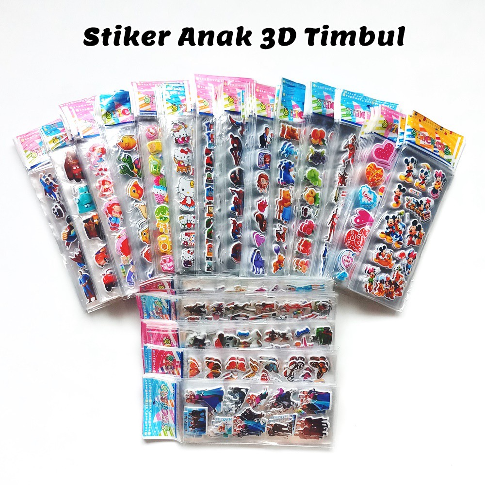 Stiker Anak 3D Timbul / Stiker Tempelan Karakter