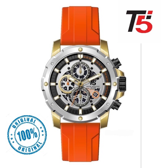 JAM TANGAN PRIA T5 H 3939 / T5 H3939 ORIGINAL CHRONOGRAPH AKTIF TERBARU TALI RUBBER