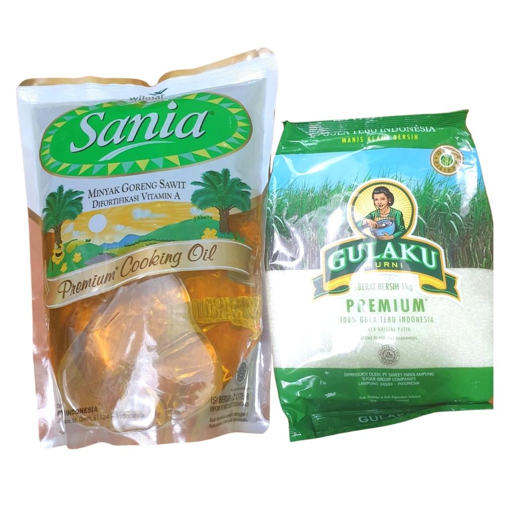 

Paket Sembako Minyak Goreng Sania 2L + Gulaku Hijau 1kg