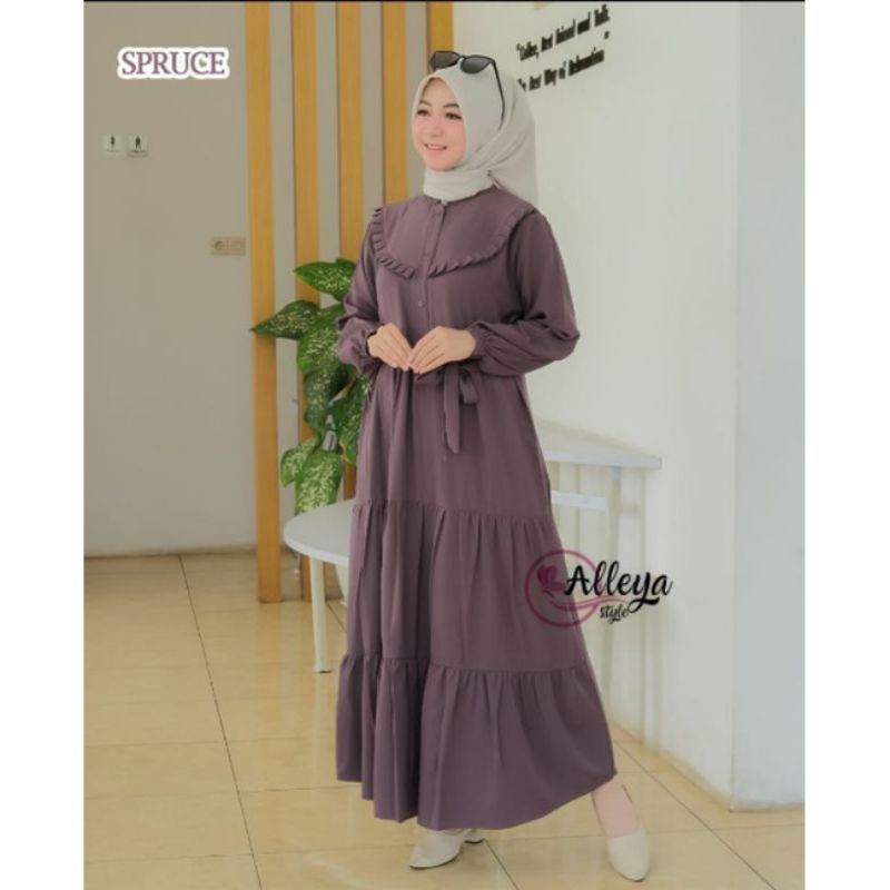 Dress wanita gamis kekinian dress Kinan MIDI dress busui long tunik