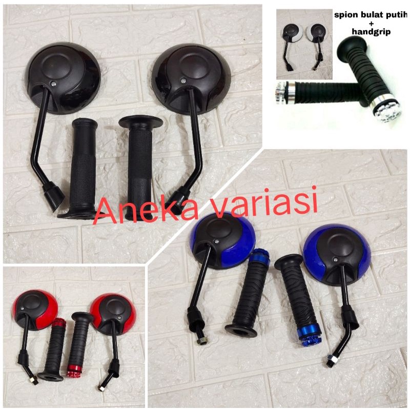 spion bulat Yamaha - Honda universal paket + handgrip