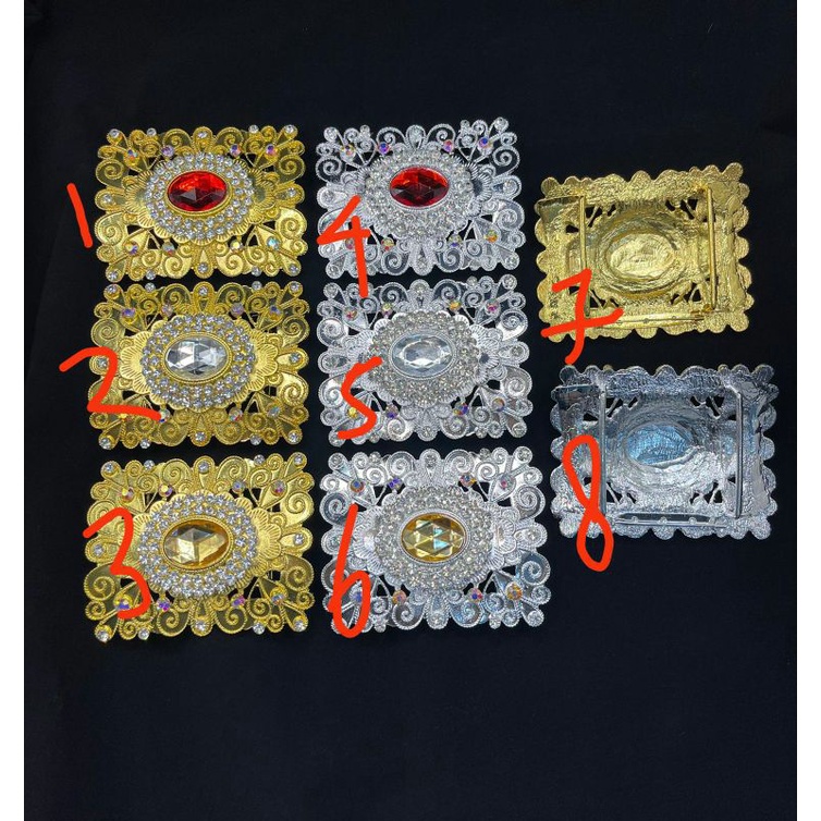 gesper manten pengantin obi kebaya murah silver putih emas