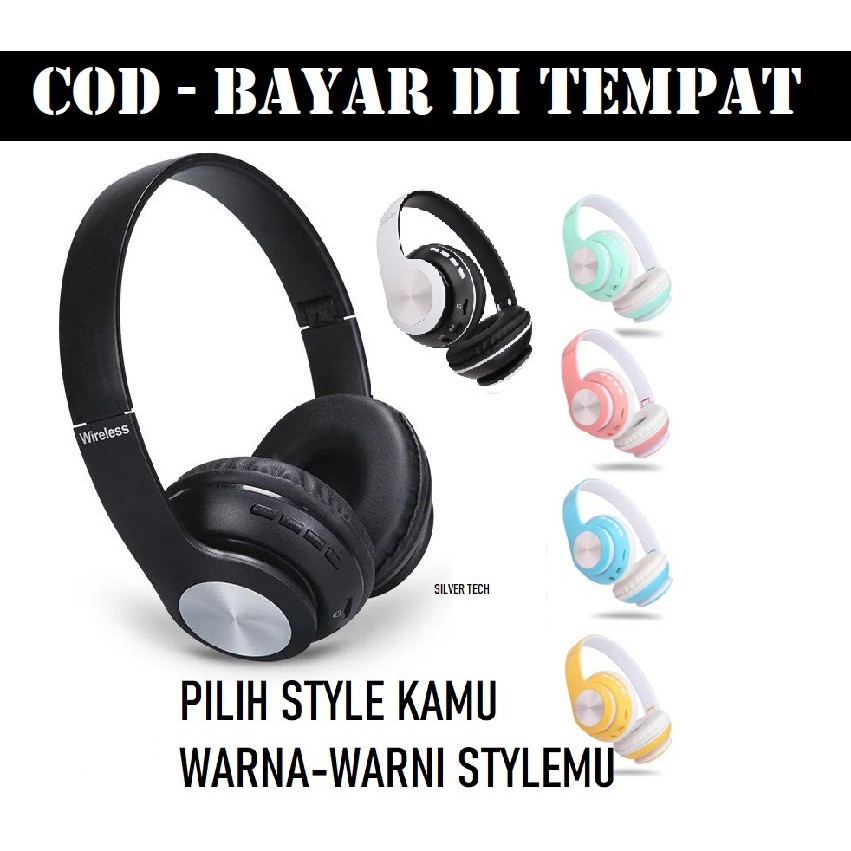 Silvertech Headphone Extra BASS  66BT Macaron Aneka Warna  - bluetooth V5  - 66BT TERMURAH