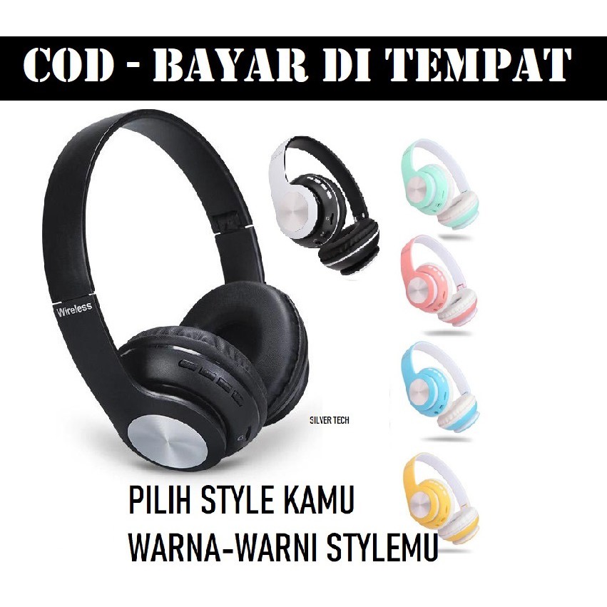 Silvertech Headphone Extra BASS  66BT Macaron Aneka Warna  - bluetooth V5  - 66BT TERMURAH