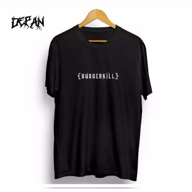 KAOS DISTRO BAND METAL SABLON BURGERKILL  TIGA TITIK HITAM  100% PREMIUM