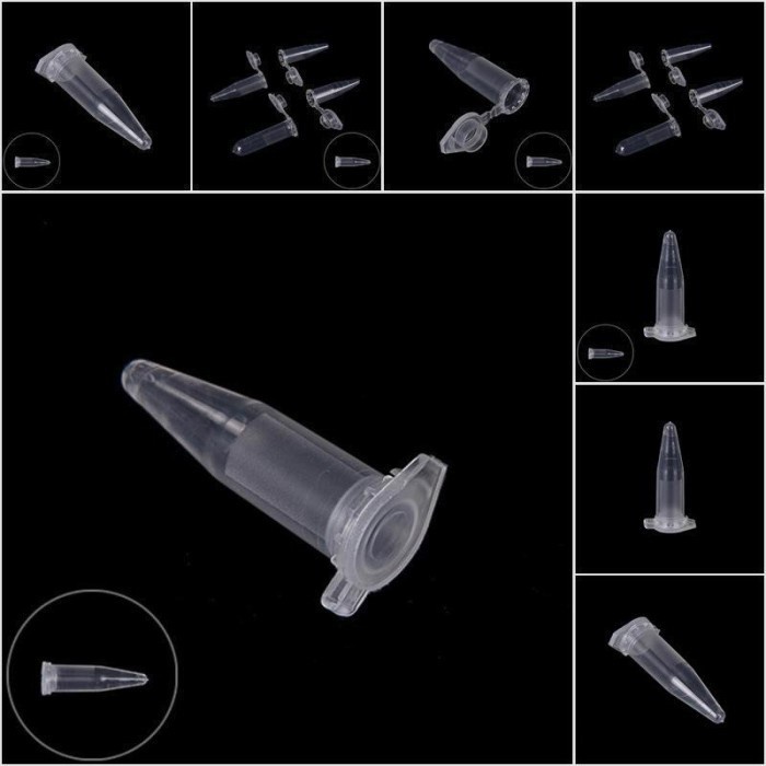 Isi 10 Pcs Lab Clear Micro Plastic Test Tube Isi 0.5mL 1.5mL 5mL 10mL Centrifuge Vial Snap Cap