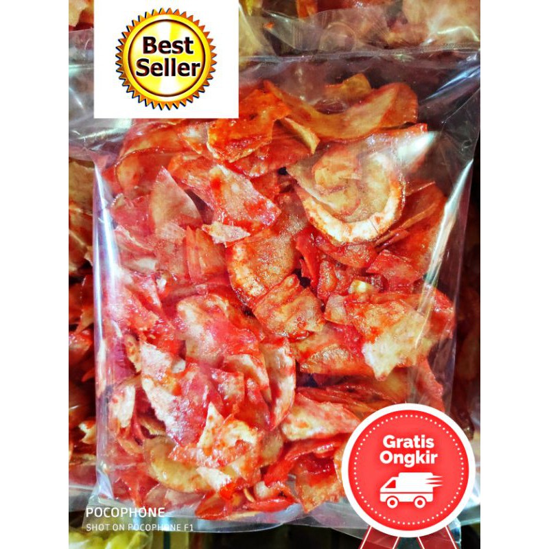 

KERIPIK / KERIPIK SINGKONG PEDAS MANIS / CEMILAN / MAKANAN / KUE / JAJANAN / MAKANAN RINGAN MURAH