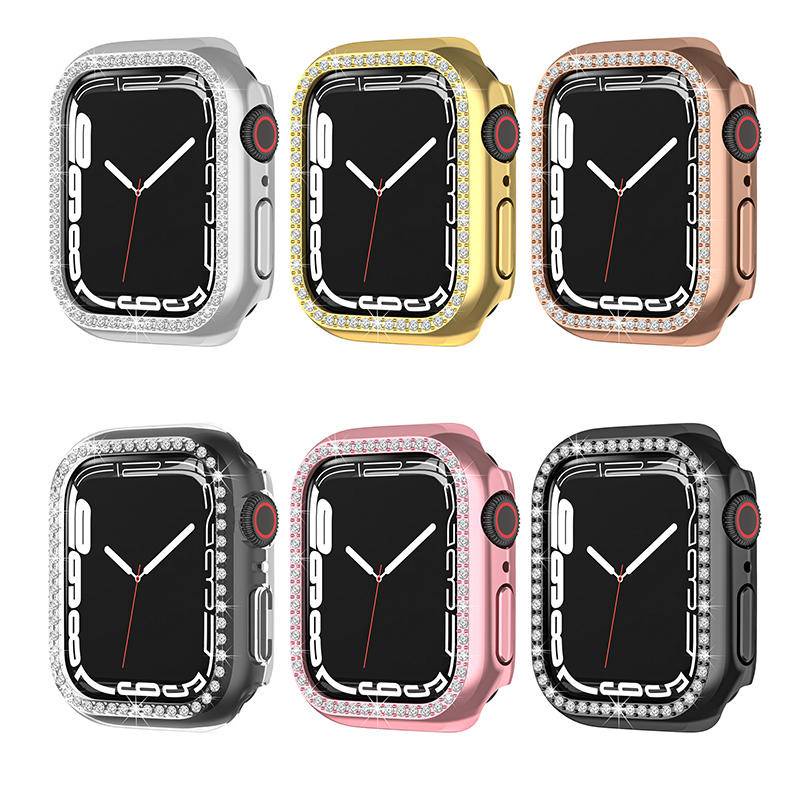 Case Pelindung Apple Watch Seri 7 6 5 4 3 2 1 SE Bahan PC Electroplating Ukuran 41mm 45mm 42mm 44mm 40mm 38mm