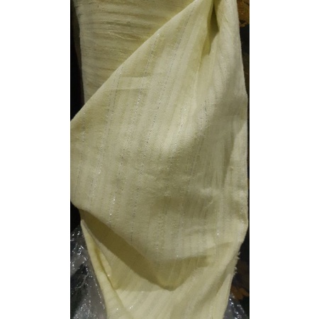 Kain bahan cotton crinkle stripe-stripe metalik