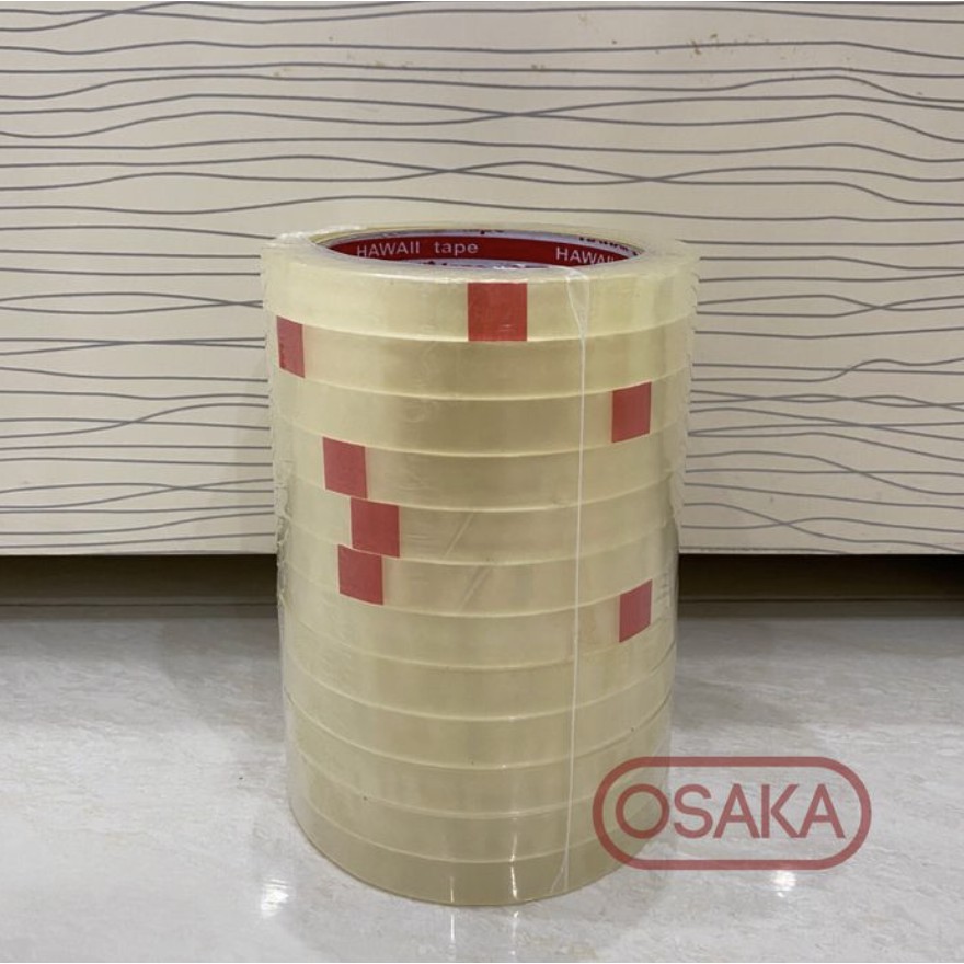 

Isolasi / Tape / Lakban Hawaii Bening 12mm / 1/2 inch x 100 yard