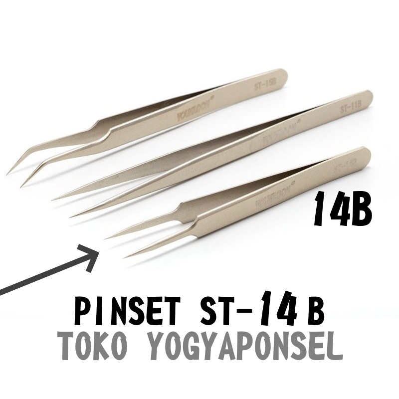 Tweezers pinset ST-14 B lurus pendek kualitas istimewa original