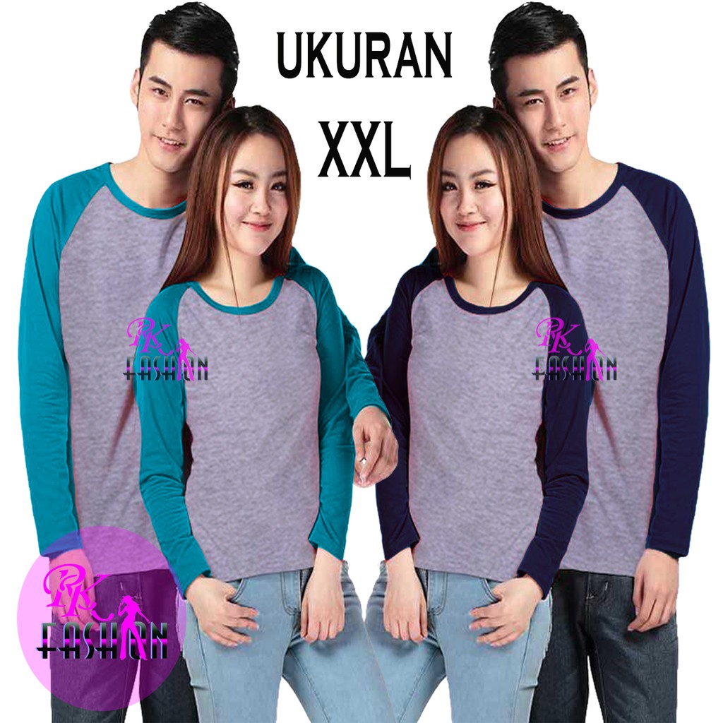 Jual NEW official - Raglan lengan panjang XXL | kaos pria raglan polos