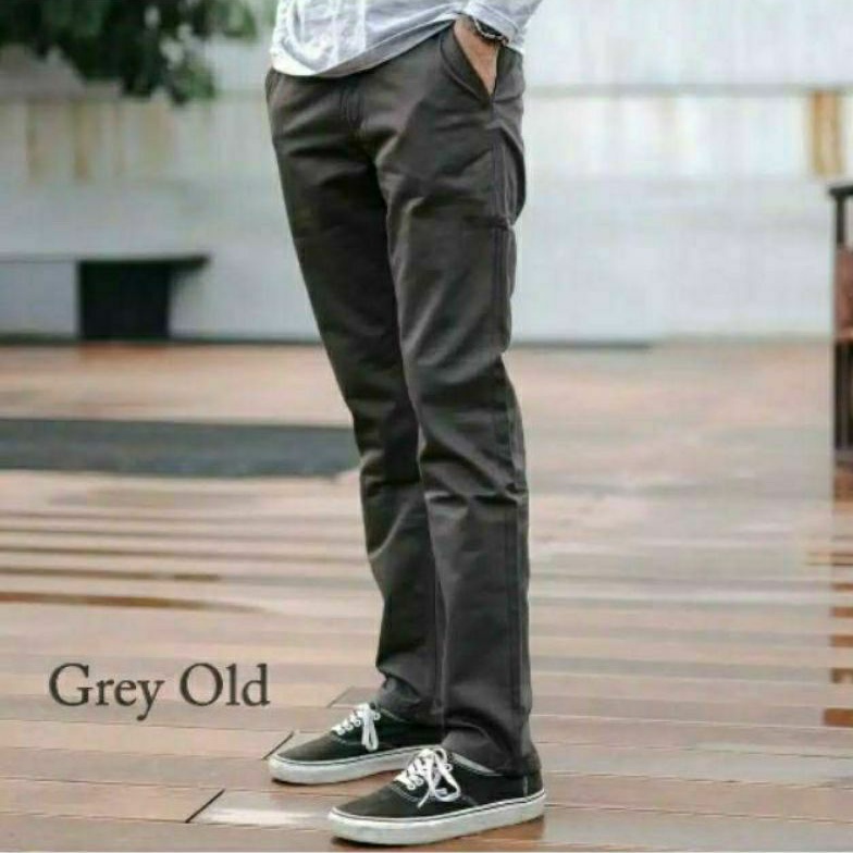 CELANA CHINO Panjang pria Slimfit KERJAHARIAN Santai Casual Formal Hitam Abu Cream Mocca Size 27-42