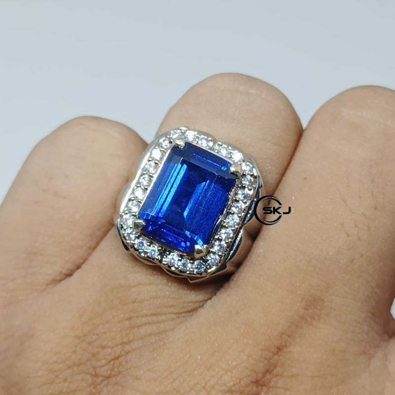 CINCIN BATU BLUE ROYAL KING SAFIR OCTAGON GOOD QUALITY