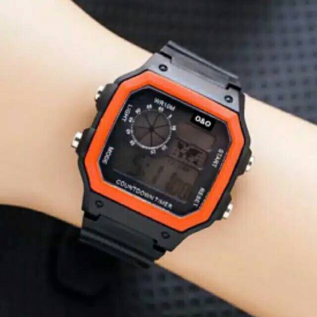 (Terima Cod)JAM TANGAN PRIA Q&amp;Q Digital Sergi RUBBER(Dikirim Dari Jakarta)