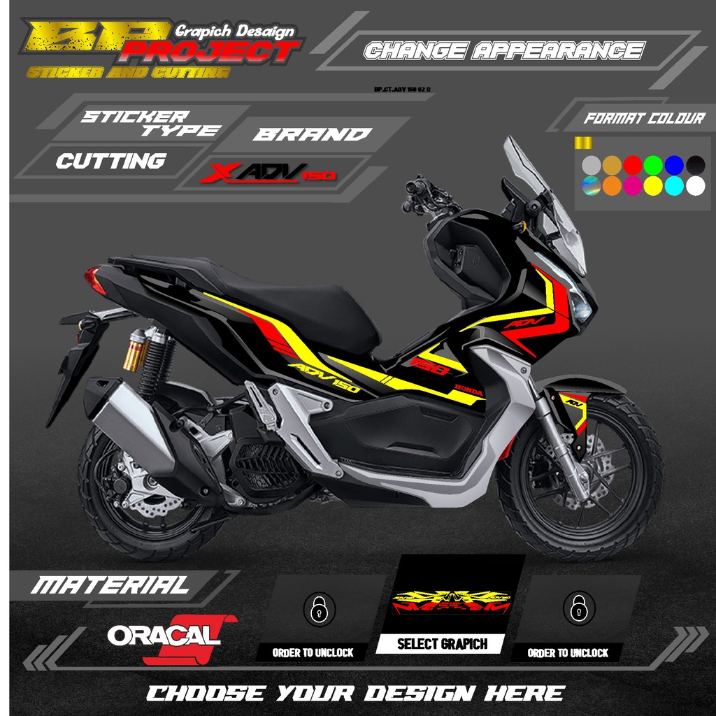 STICKER CUTTING-CUTTING STICKER BODY MOTOR HONDA ADV 150 BP.02 D