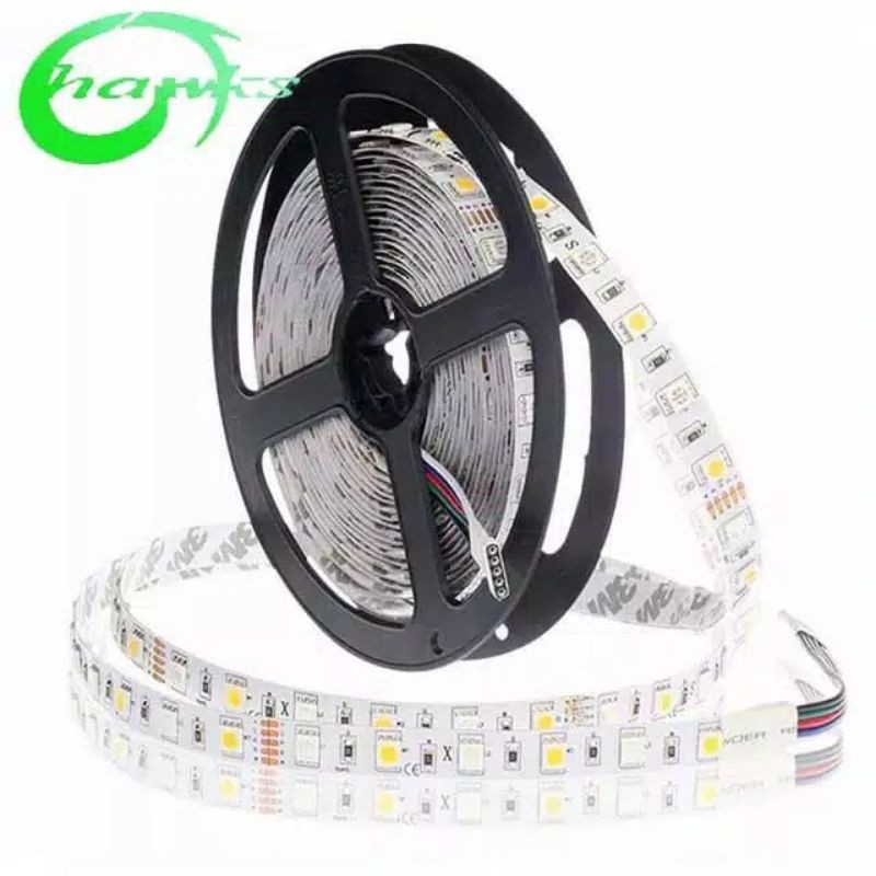 Lampu LED Strip SMD 5050 RGBW Fleksibel DC12V IP44 WATERPROOF 5m 60L/m 5 pin Warna Warni Disco DIY