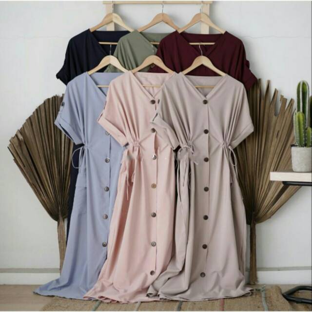 LAMERA DRESS MAXY | DRESS FULL KANCING POLOS ( 1KG MUAT 4PCS )