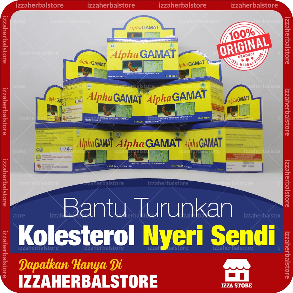 Obat Asam Urat Dan Rematik ALPHA GAMAT Herbal Ampuh Menurunkan KOLESTEROL Nyeri Sendi Ori BPOM