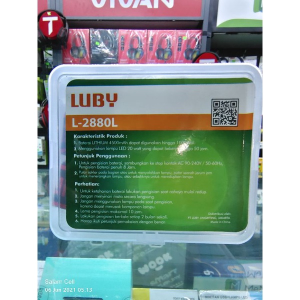 Senter Kepala LUBY 20W Cahaya Putih dan Tombol Ulir(Putar) Baterai 4.500MaH
