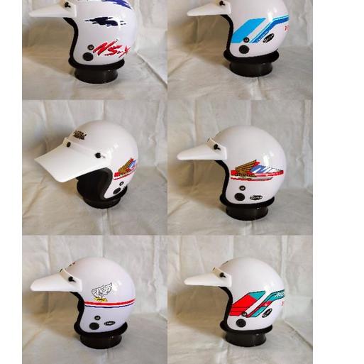 ✔️FLA⚡H⚡ALE✔️ (Full White Edition ) Helm jadul Honda NSX GL Series Win100 Astrea Grand Honda C70 pal