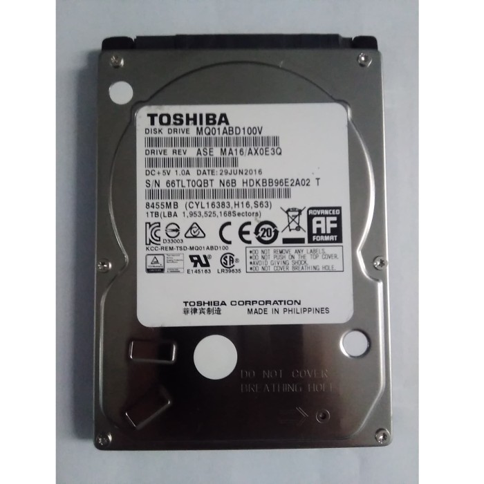 Hardisk Laptop 1TB Toshiba