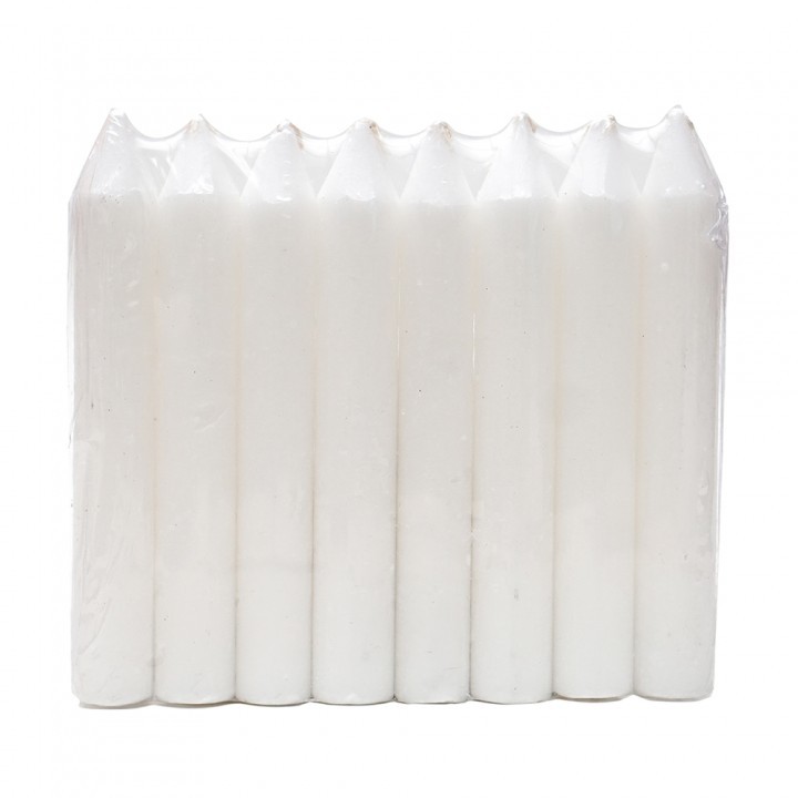 Lilin Doa Putih Polos isi 8 ( Uk. 13 x 2cm )