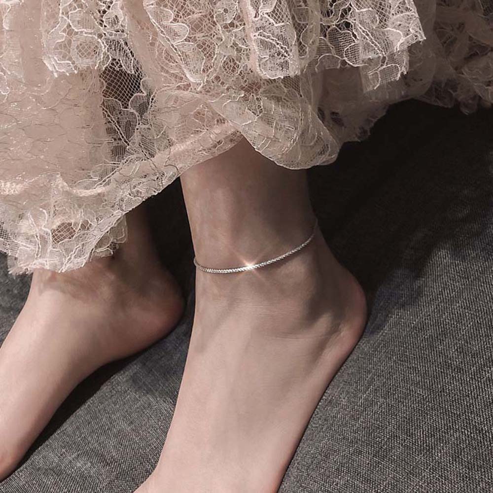 Mxbeauty Gelang Kaki Rantai Silver Hias Bintang Aneka Warna Gaya Korea Untuk Wanita