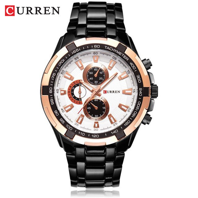 CURREN 8023 Jam Tangan Pria Analog Stainless Steel Chronograph Tidak Aktif ALL-TIME CURRENOS-1
